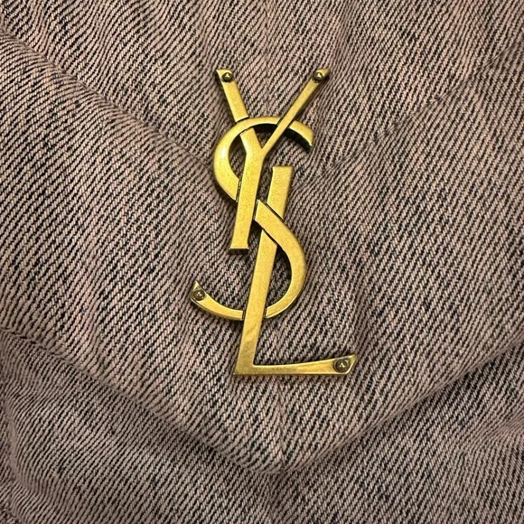 YSL Saint Laurent Lilac Denim Puffer Bag- Small LouLou - Picture 14 of 14